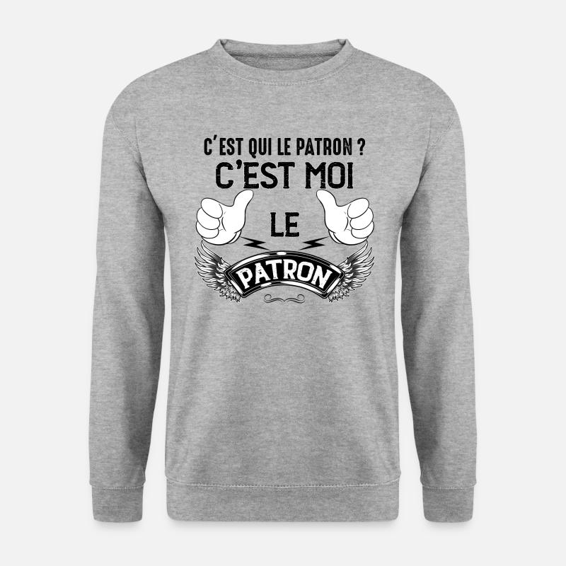 Idée cadeau papa patron - Sweat-shirt Unisexe - gris chiné