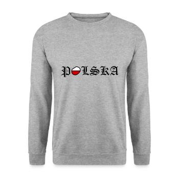Pologne - Sweat-shirt Unisexe - gris chiné - Devant - Alina (178cm) & Michal (187cm)