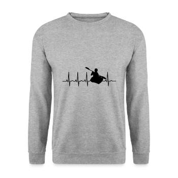 Paddeln Boot EKG Paddel Kajak Kayak Kanu Rudern - Unisex Pullover - Weißgrau meliert - Vorne - Alina (178cm) & Michal (187cm)