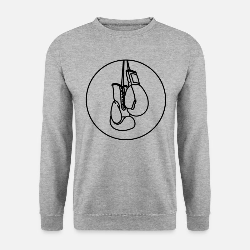 Boxen - Boxhandschuhe - Unisex Pullover - Weißgrau meliert