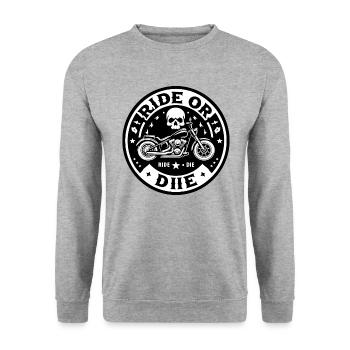 Ride or die - Unisex Sweatshirt - salt & pepper - Front - Alina (178cm) & Michal (187cm)