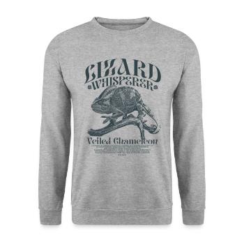 Caméléon du Yémen Caméléon voilé - Sweat-shirt Unisexe - gris chiné - Devant - Alina (178cm) & Michal (187cm)
