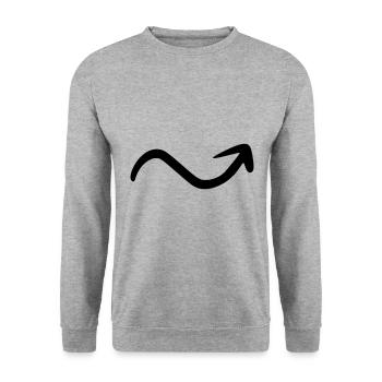 Arrow drawing sketch black - Unisex Sweatshirt - salt & pepper - Front - Alina (178cm) & Michal (187cm)