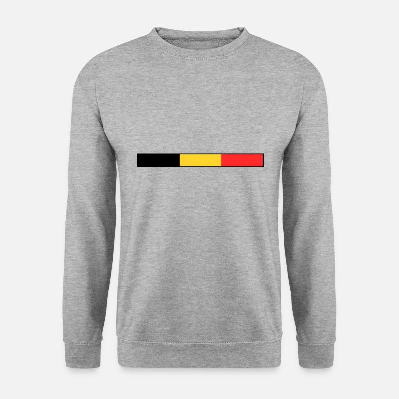 Belgien Flagge - Unisex Pullover - Weißgrau meliert