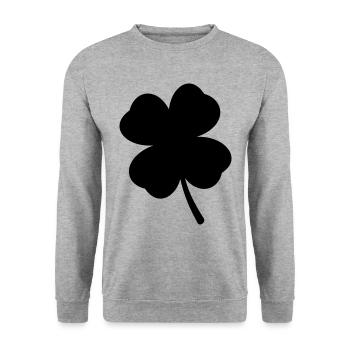 Cloverleaf Symbol - Unisex Sweatshirt - salt & pepper - Front - Alina (178cm) & Michal (187cm)