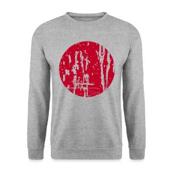 Red Dot "Ninomaru" - Japanese Flag - Unisex Sweatshirt - salt & pepper - Front - Alina (178cm) & Michal (187cm)