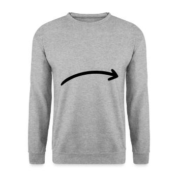 Arrow drawing sketch black - Unisex Sweatshirt - salt & pepper - Front - Alina (178cm) & Michal (187cm)