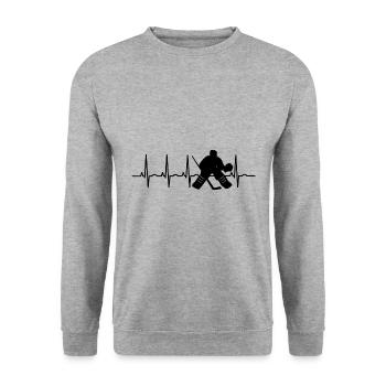 Ice Hockey Ice Hockey Retro Skates Puck Ice - Unisex Sweatshirt - salt & pepper - Front - Alina (178cm) & Michal (187cm)