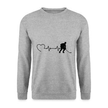 Ice hockey in heartbeat style for children - Unisex Sweatshirt - salt & pepper - Front - Alina (178cm) & Michal (187cm)
