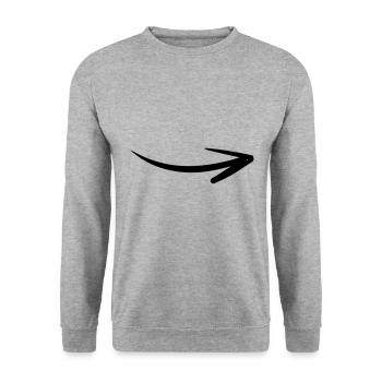 Pfeil Zeichnung Skizze schwarz - Unisex Pullover - Weißgrau meliert - Vorne - Alina (178cm) & Michal (187cm)