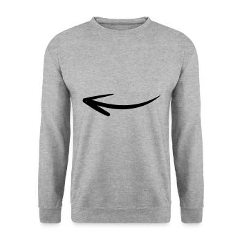 Flèche dessin croquis noir - Sweat-shirt Unisexe - gris chiné - Devant - Alina (178cm) & Michal (187cm)