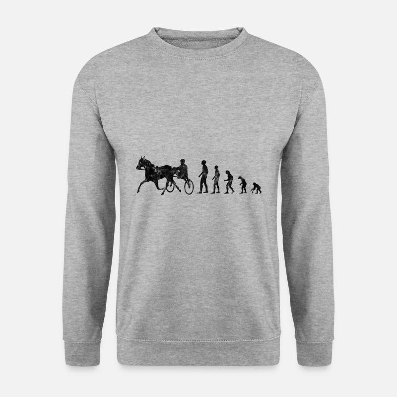 Traber Trabrennen im Evolution Style - Unisex Pullover - Weißgrau meliert