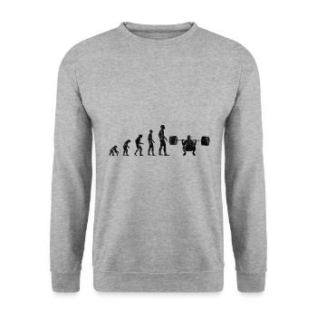 Bodybuilding Bodybuilder GYM Herzschlag Fitness - Unisex Pullover - Weißgrau meliert - Vorne - Alina (178cm) & Michal (187cm)