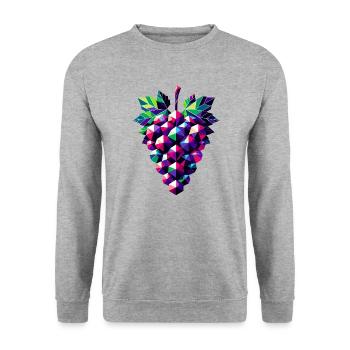 Abstrakte geometrische Trauben - Farbgestaltung - Unisex Pullover - Weißgrau meliert - Vorne - Alina (178cm) & Michal (187cm)