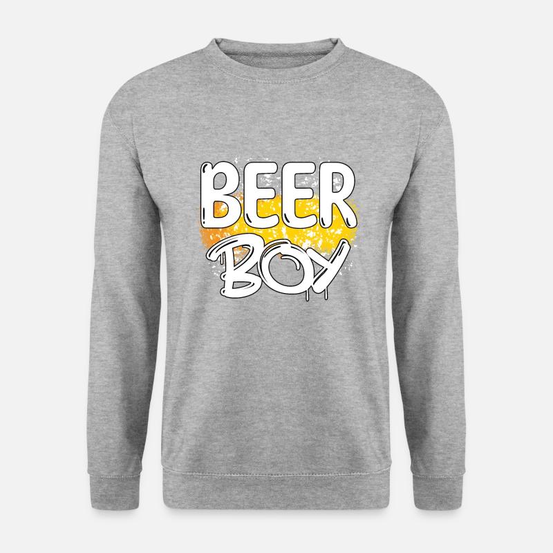 Alkoholfreies Bier Boy Glas - Unisex Pullover - Weißgrau meliert