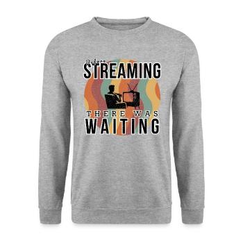 Retro TV Broadcast: Vintage Television Aesthetic - Unisex Sweatshirt - salt & pepper - Front - Alina (178cm) & Michal (187cm)