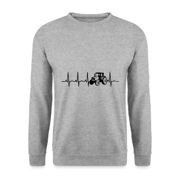Farm Tractor Farmer Tractor Tractors ECG - Unisex Sweatshirt - salt & pepper - Front - Alina (178cm) & Michal (187cm)