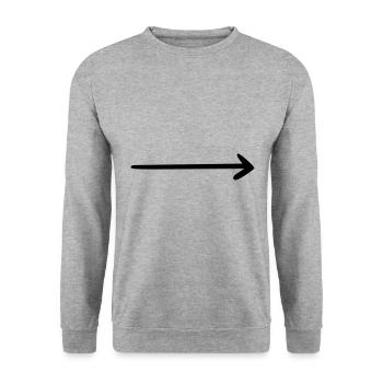 Arrow drawing sketch black - Unisex Sweatshirt - salt & pepper - Front - Alina (178cm) & Michal (187cm)