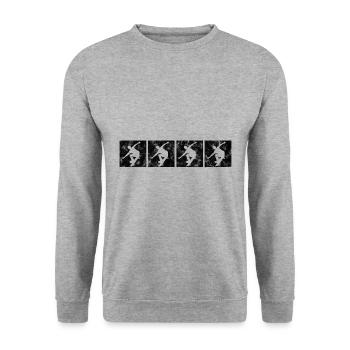 Skateboarder Skateboard Skater Skate Skateing - Unisex Pullover - Weißgrau meliert - Vorne - Alina (178cm) & Michal (187cm)