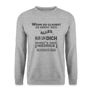 It's all about you | Funny saying - Unisex Sweatshirt - salt & pepper - Front - Alina (178cm) & Michal (187cm)