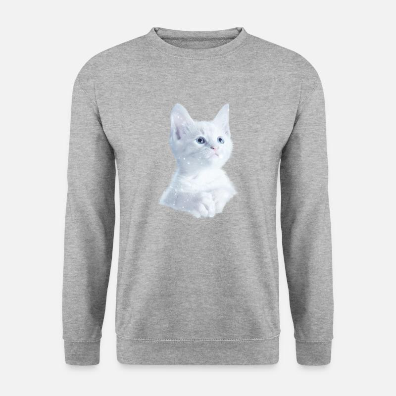 Kitty Kätzchen Katzen Shirt - Unisex Pullover - Weißgrau meliert