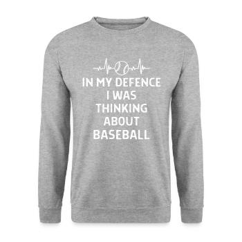 Baseball Spieler Baseball Sprüche Geschenk - Unisex Pullover - Weißgrau meliert - Vorne - Alina (178cm) & Michal (187cm)