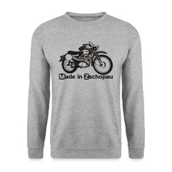 MZ ETS250 GS - Unisex Pullover - Weißgrau meliert - Vorne - Alina (178cm) & Michal (187cm)