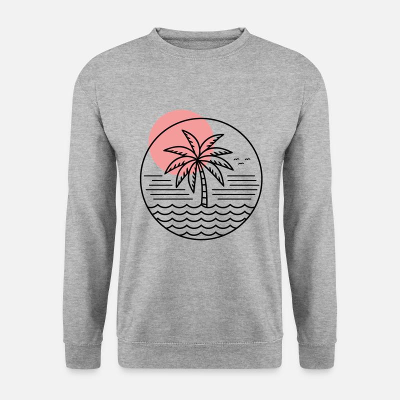 Palmen-Kreis - Unisex Pullover - Weißgrau meliert