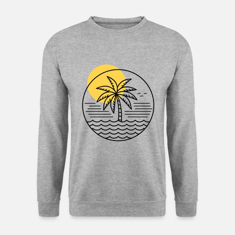 Palm Tree Circle - Unisex Sweatshirt - salt & pepper