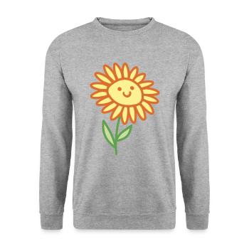 Sun Flower - Unisex Sweatshirt - salt & pepper - Front - Alina (178cm) & Michal (187cm)
