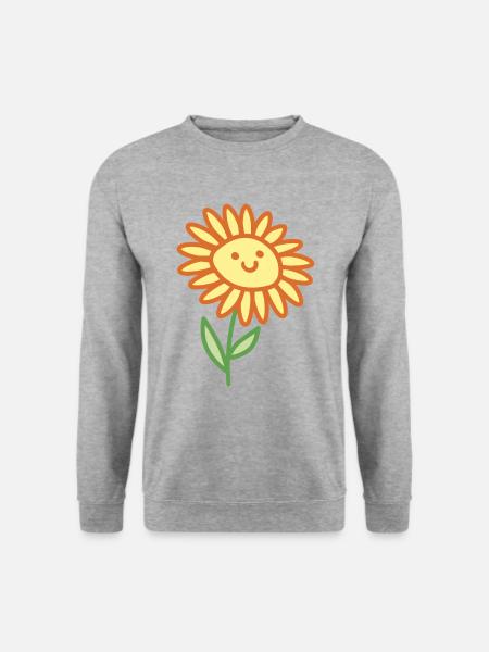 Sonnenblume - Unisex Pullover - Weißgrau meliert