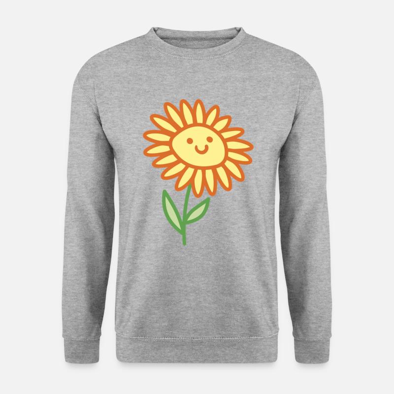 Sonnenblume - Unisex Pullover - Weißgrau meliert