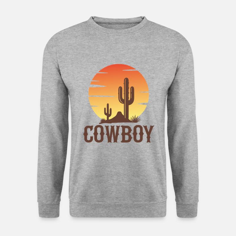 Cowboy - Unisex Pullover - Weißgrau meliert