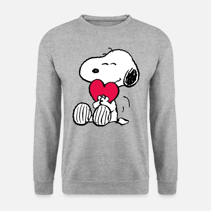 Peanuts Snoopy Heart Love Regalo del Día de San Valentín - Sudadera unisex - jaspeado blanco gris