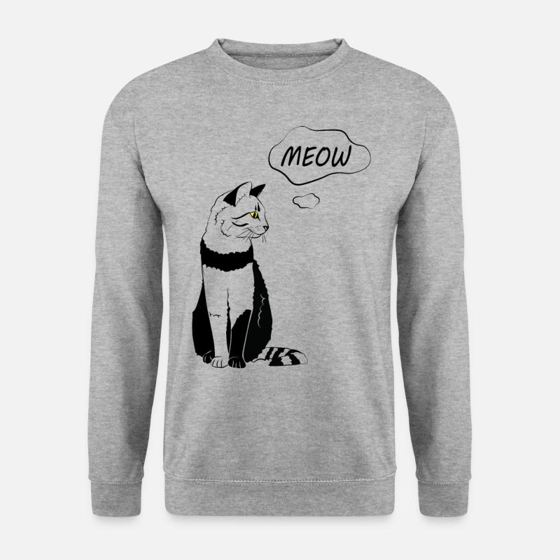 Niedliches Katzenmiau - Unisex Pullover - Weißgrau meliert