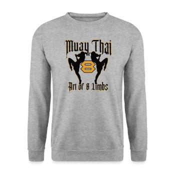 Muay Thai Kickboxing - Unisex Sweatshirt - salt & pepper - Front - Alina (178cm) & Michal (187cm)