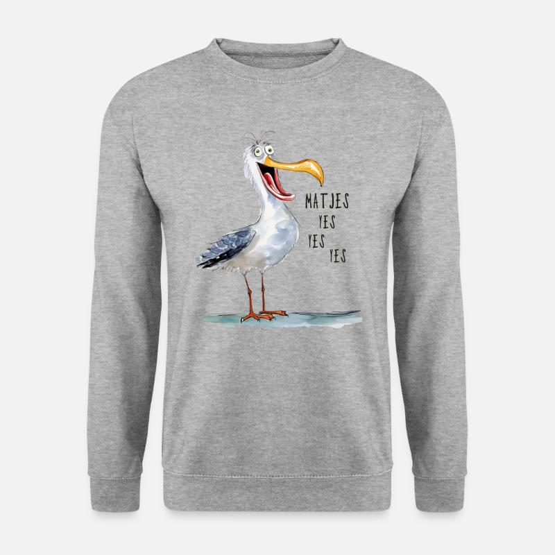 Matjes Möwe - Unisex Pullover - Weißgrau meliert