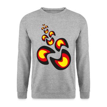 Deutschlandfarben sehr wild und fröhlich. - Unisex Pullover - Weißgrau meliert - Vorne - Alina (178cm) & Michal (187cm)