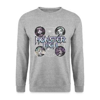 Monster High™ Draculaura, Frankie Stein & Freunde - Unisex Pullover - Weißgrau meliert - Vorne - Alina (178cm) & Michal (187cm)