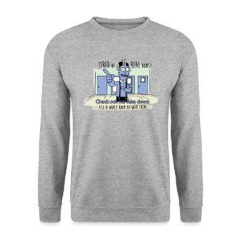 Rick and Morty - Fake Doors Room - Unisex Sweatshirt - salt & pepper - Front - Alina (178cm) & Michal (187cm)