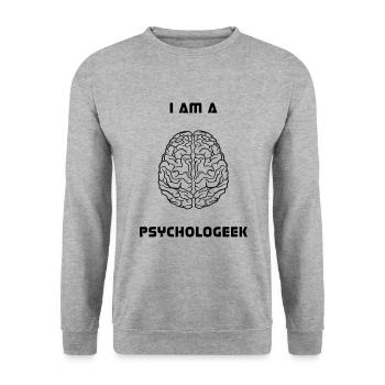I Am A Psychologeek, Gehirn, Psychologie, Biologie - Unisex Pullover - Weißgrau meliert - Vorne - Alina (178cm) & Michal (187cm)