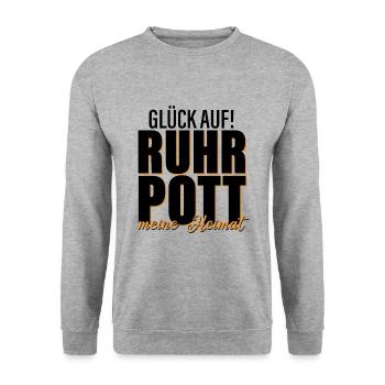 Bonne chance ! Ruhrpott - Ma patrie - Sweat-shirt Unisexe - gris chiné - Devant - Alina (178cm) & Michal (187cm)