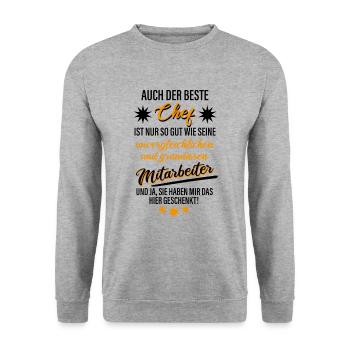 Der Beste Chef Der Welt - Unisex Pullover - Weißgrau meliert - Vorne - Alina (178cm) & Michal (187cm)
