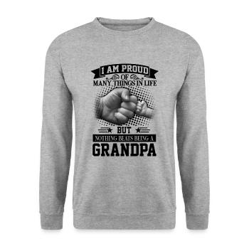 Fier Granpa Grandpa et Grandkid Father's Day - Sweat-shirt Unisexe - gris chiné - Devant - Alina (178cm) & Michal (187cm)