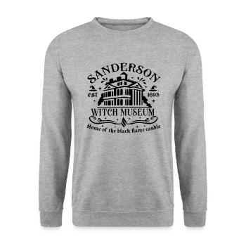 Sanderson est 1693 Witch Museum T Shirt - Unisex Sweatshirt - salt & pepper - Front - Alina (178cm) & Michal (187cm)