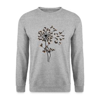 Dandelion Dachshund Dogs T Shirt - Unisex Pullover - Weißgrau meliert - Vorne - Alina (178cm) & Michal (187cm)