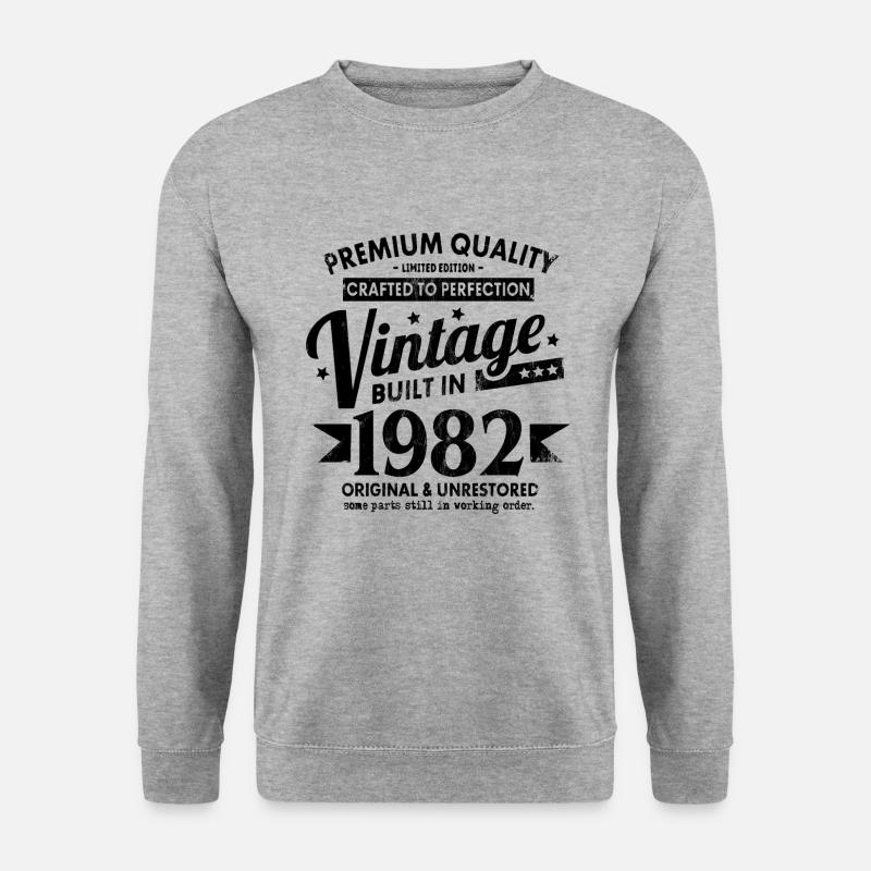 VINTAGE BUILT IN 1982 COOL 40. GEBURTSTAG GESCHENK - Unisex Pullover - Weißgrau meliert