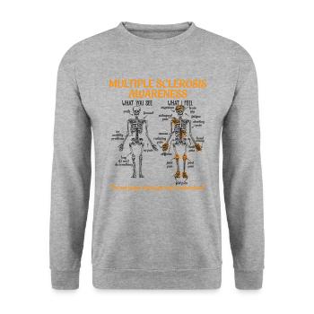 Multiple Sclerosis Awareness - Unisex Sweatshirt - salt & pepper - Front - Alina (178cm) & Michal (187cm)