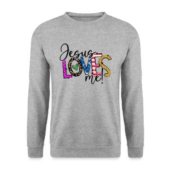 Jésus Loves Me Kids - Sweat-shirt Unisexe - gris chiné - Devant - Alina (178cm) & Michal (187cm)