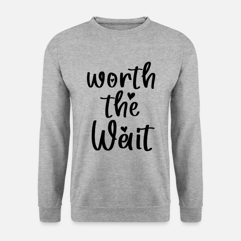 Worth The Wait Baby BodysuitOnesie - Unisex Pullover - Weißgrau meliert